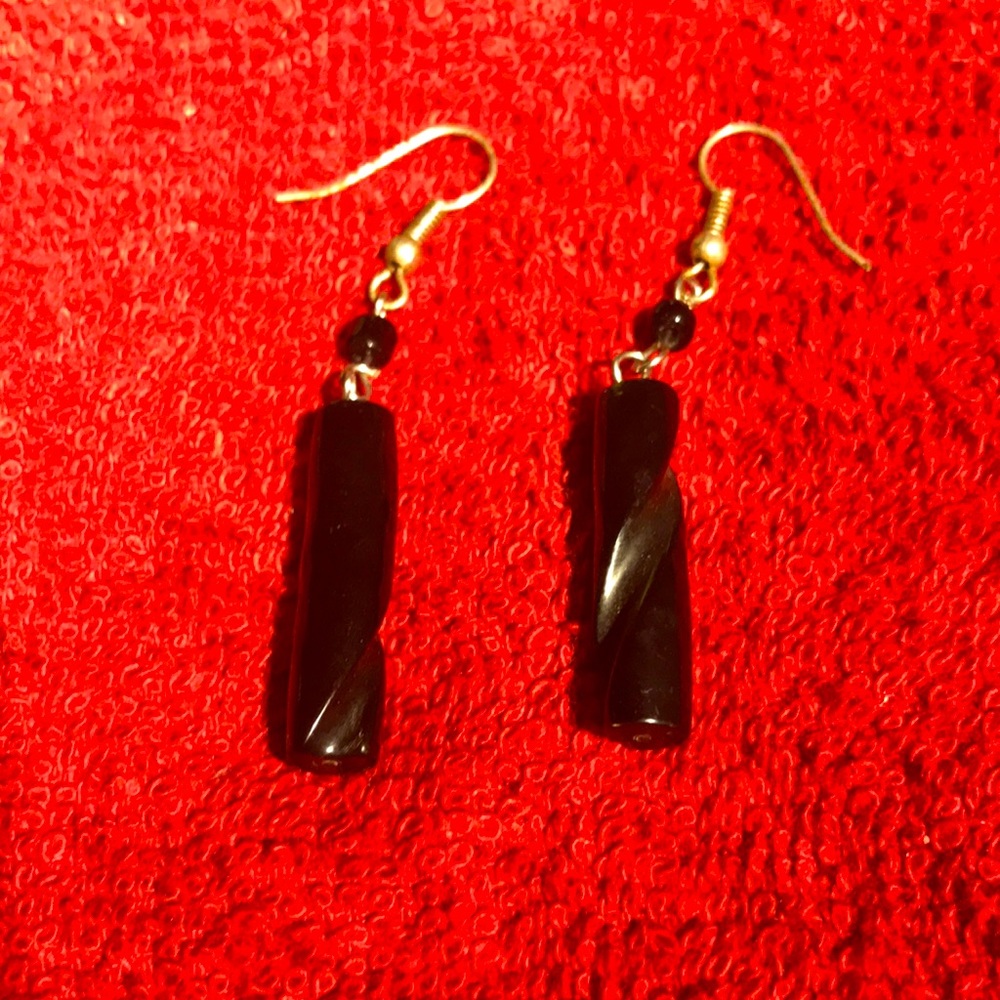 Black coral earrings
